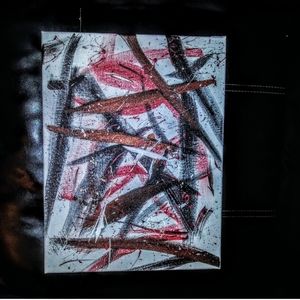 Strikeing Oil 🖼 Painting White Canvas Red/Black ❤